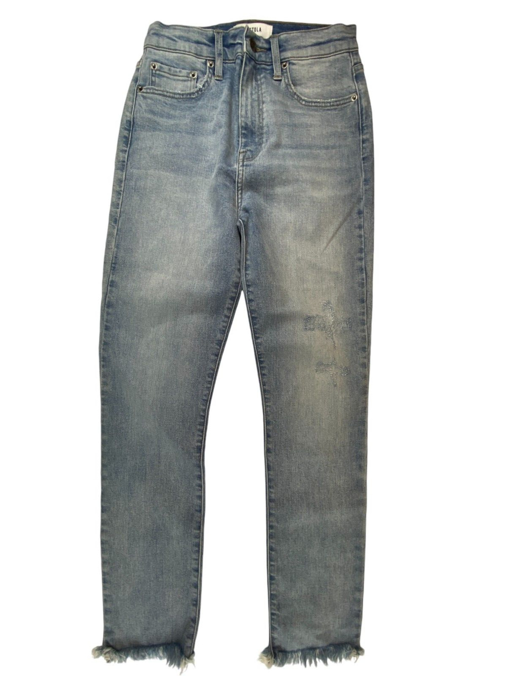 Pistola Womens Jeans Blue 27 Semi Distressed Raw Hem High Rise Skinny Slim Fit